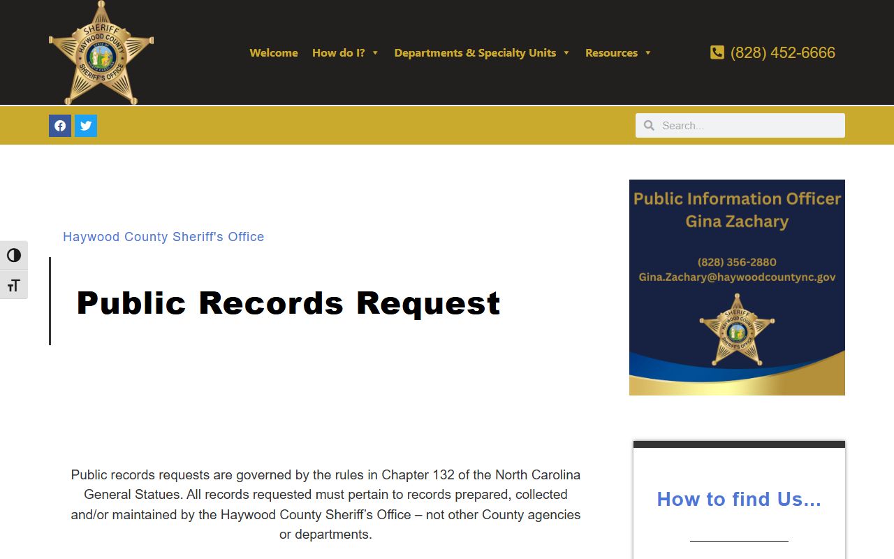 Haywood County arrest records and court charges sheriff records request