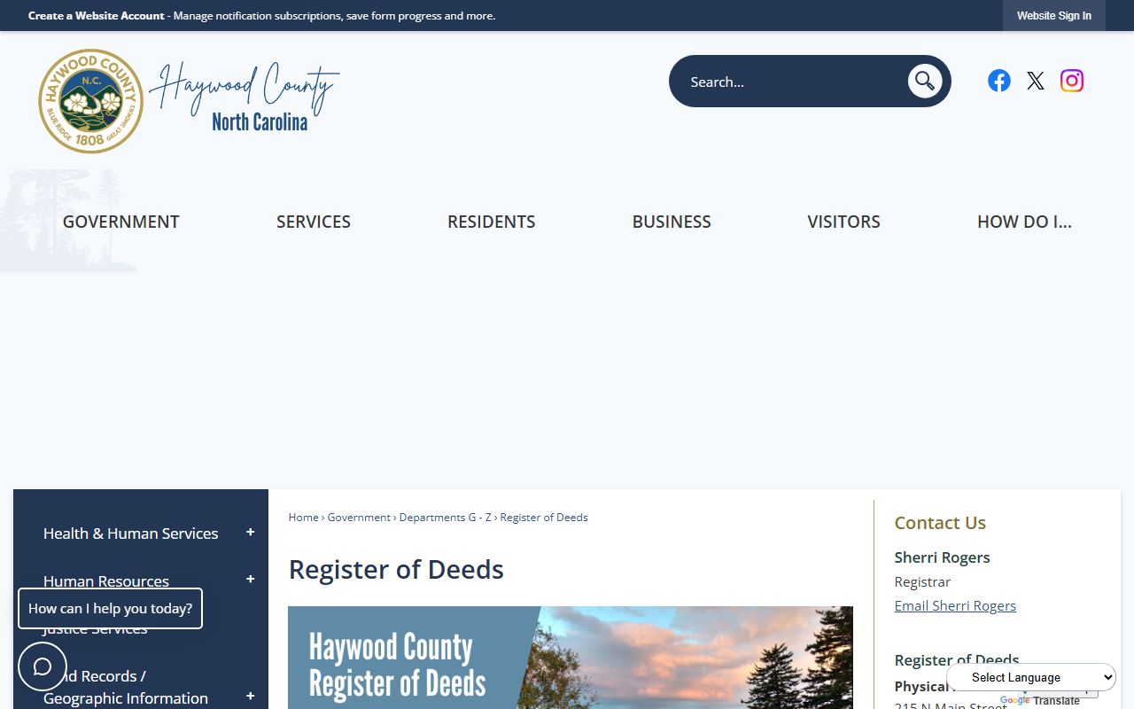 Haywood County marriage and divorce records Register of Deeds office information