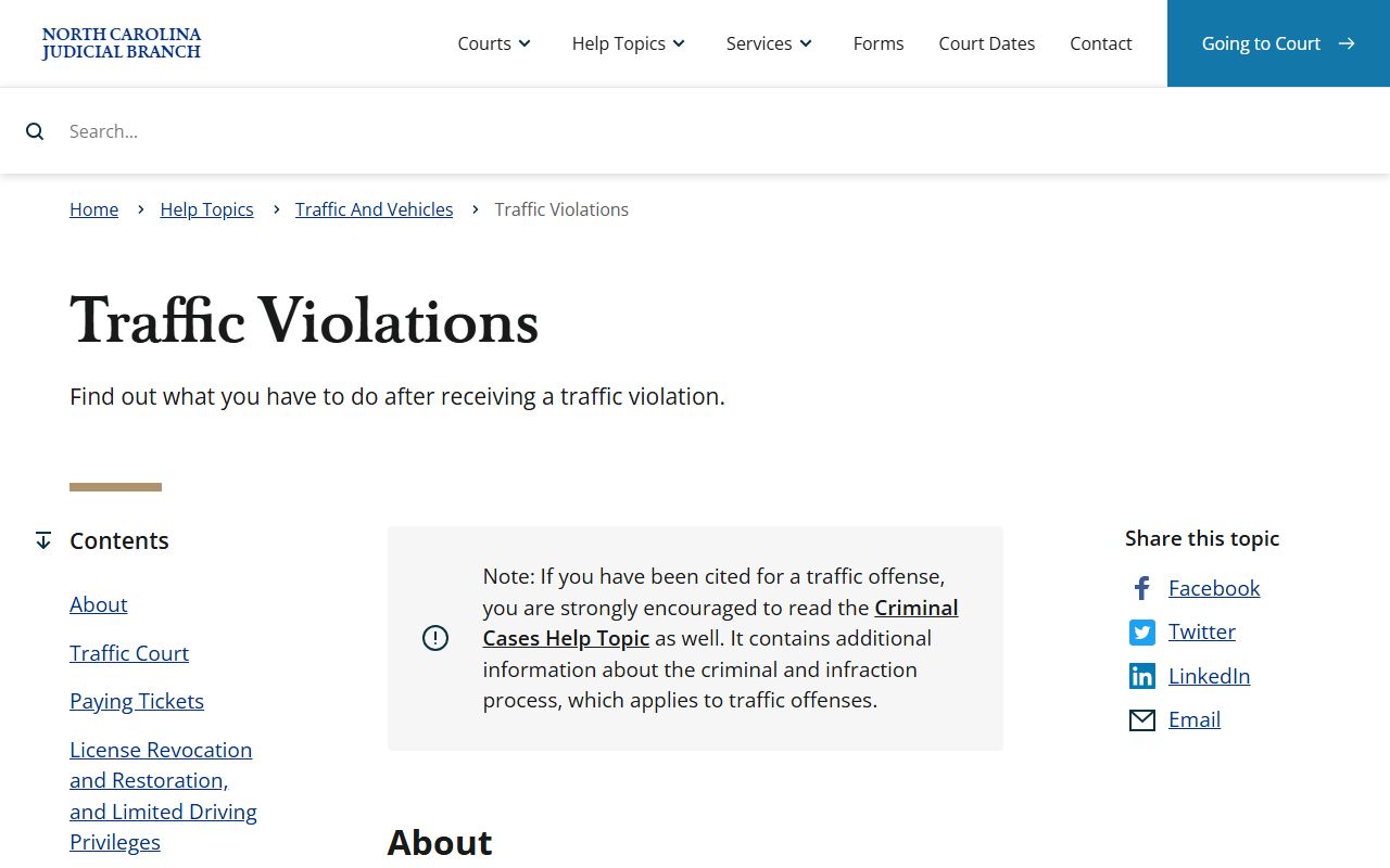 Haywood County traffic court records NC traffic violations payment and waiver page